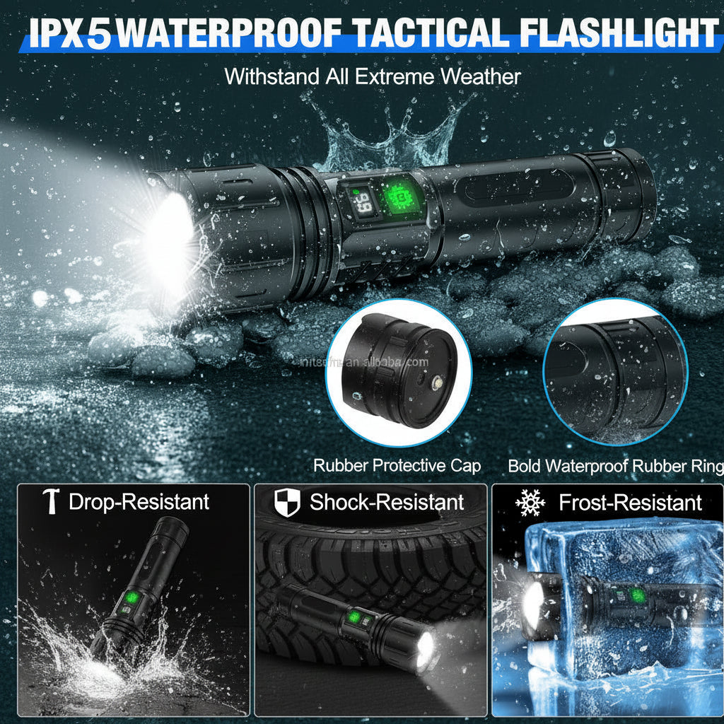 🔦 GHS LED Flashlight – Ultra Bright, Waterproof & Rechargeable Tactical Torch