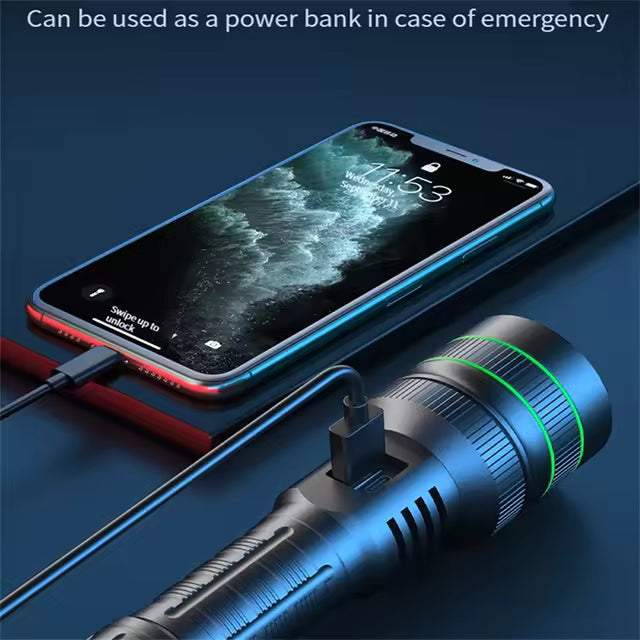 🔦 GHS LED Flashlight – Ultra Bright, Waterproof & Rechargeable Tactical Torch